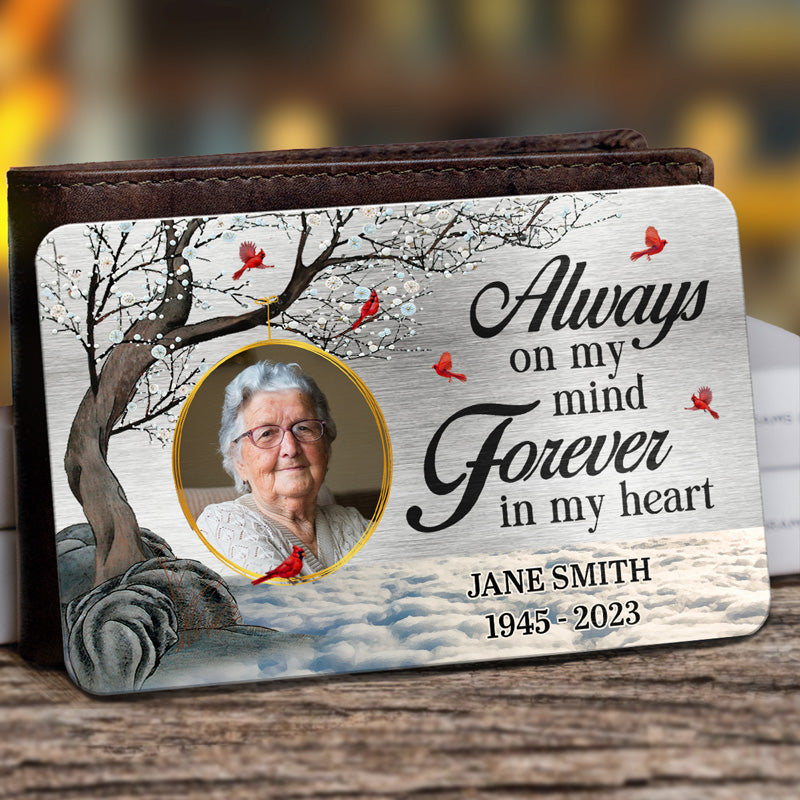 Discover Custom Photo I'm Always By Your Side - Memorial Personalized Custom Aluminum Wallet Card - Sympathy Gift For Family Members