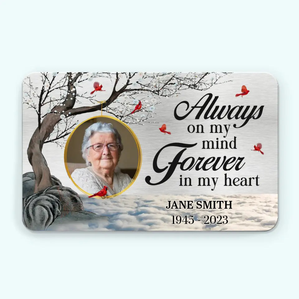 Discover Custom Photo I'm Always By Your Side - Memorial Personalized Custom Aluminum Wallet Card - Sympathy Gift For Family Members AMZ