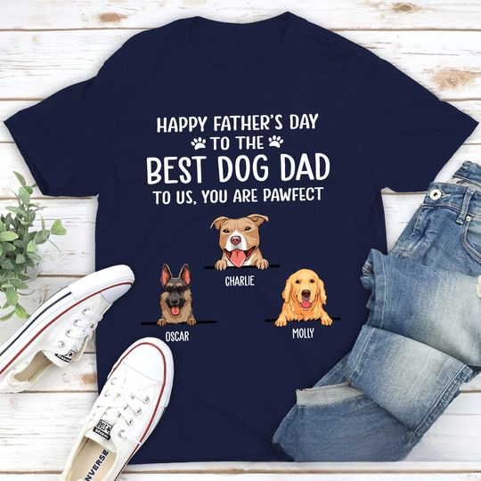 Discover Best Dog Dad Custom Personalized Dogs Lover Unisex T-shirt