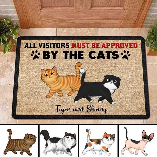 Discover All Visitors Must Be Approved By Cats Personalized Doormat