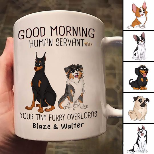 Discover Good Morning Cute Sitting Dog Custom Pets Personalized Coffee Mug