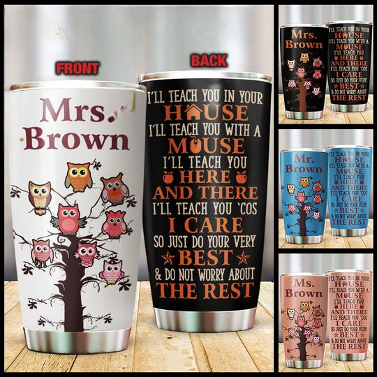 Discover Teacher Teach Anywhere Custom Personalized Stainless Steel Tumbler