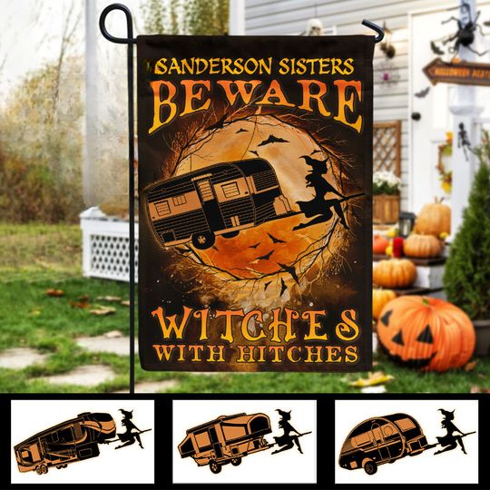 Witch Wizard Halloween Spell Witches With Hitches Custom Personalized Flag