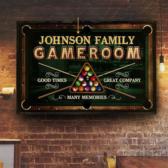 Discover Billiards Game Room Good Times Custom Personalized Poster