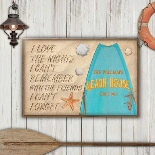 Discover Surfing Lover Beach House Custom Personalized Poster