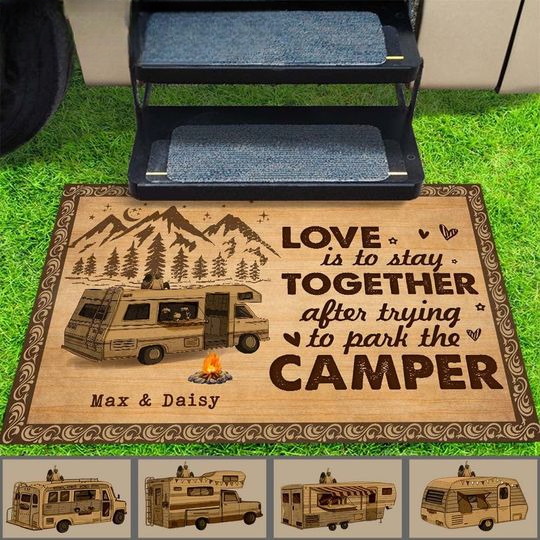 Discover Love Is To Stay Together Couple Camping Doormat