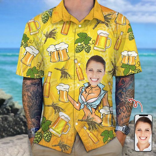 Discover Custom Face Photo Gift For Husband And Boyfriend Personalized Hawaiian Shirt