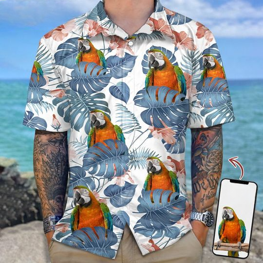 Custom Photo Birds Personalized Hawaiian Shirt