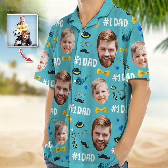Custom Photo We Love You Dad Personalized Hawaiian Shirt