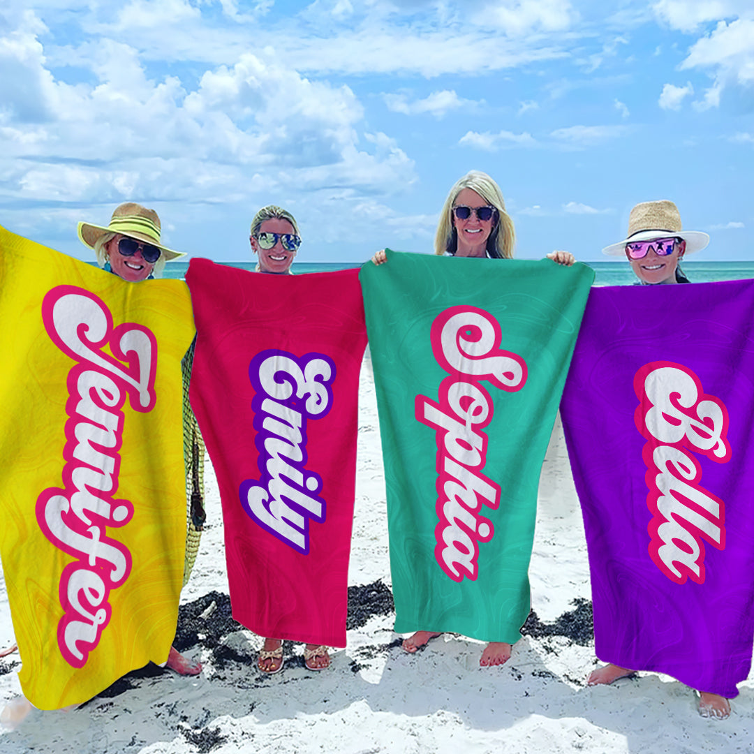Discover Beach Party All Day Every Day - Family Personalized Custom Beach Towel - Summer Vacation Gift, Gift For Family Members