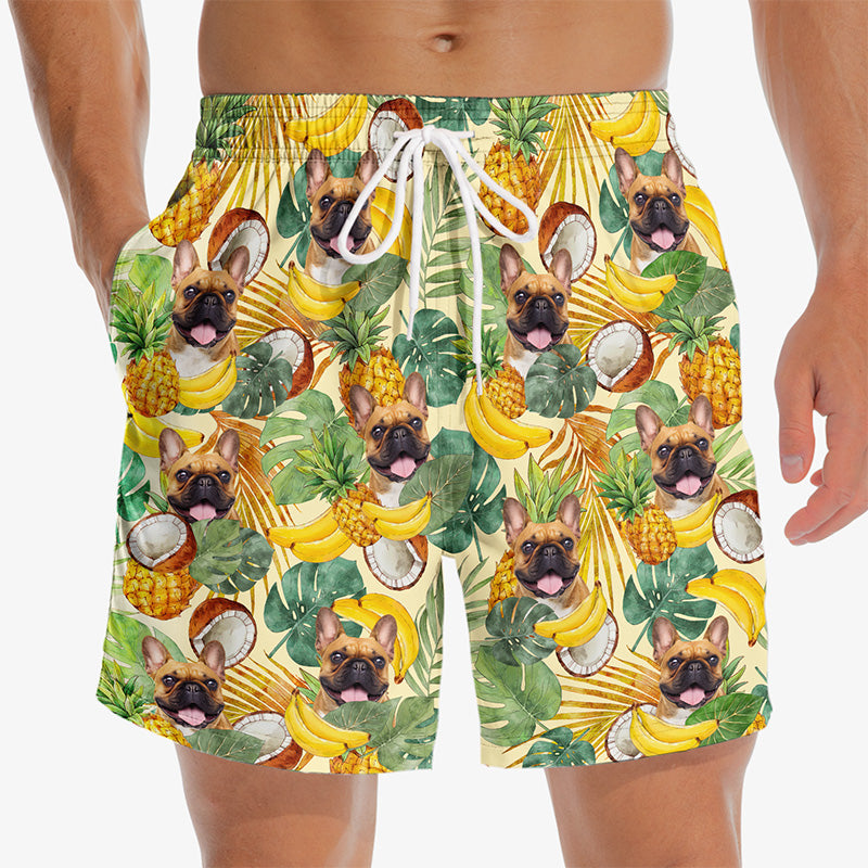 Discover Custom Photo A Little Vitamin Sea - Dog & Cat Personalized Custom Tropical Hawaiian Aloha Men Beach Shorts