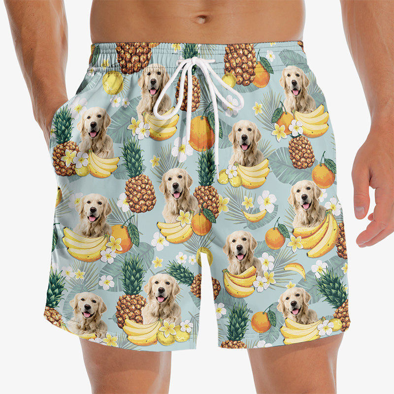Discover Custom Photo Sunrise Sunburn Sunset - Dog & Cat Personalized Custom Tropical Hawaiian Aloha Men Beach Shorts