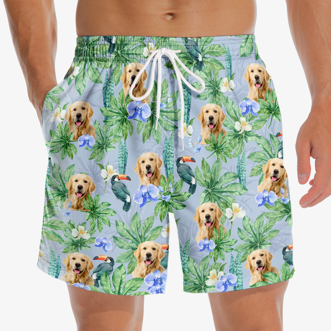 Discover Custom Photo Endless Sun Endless Fun Endless Summer - Dog & Cat Personalized Custom Tropical Hawaiian Aloha Men Beach Shorts
