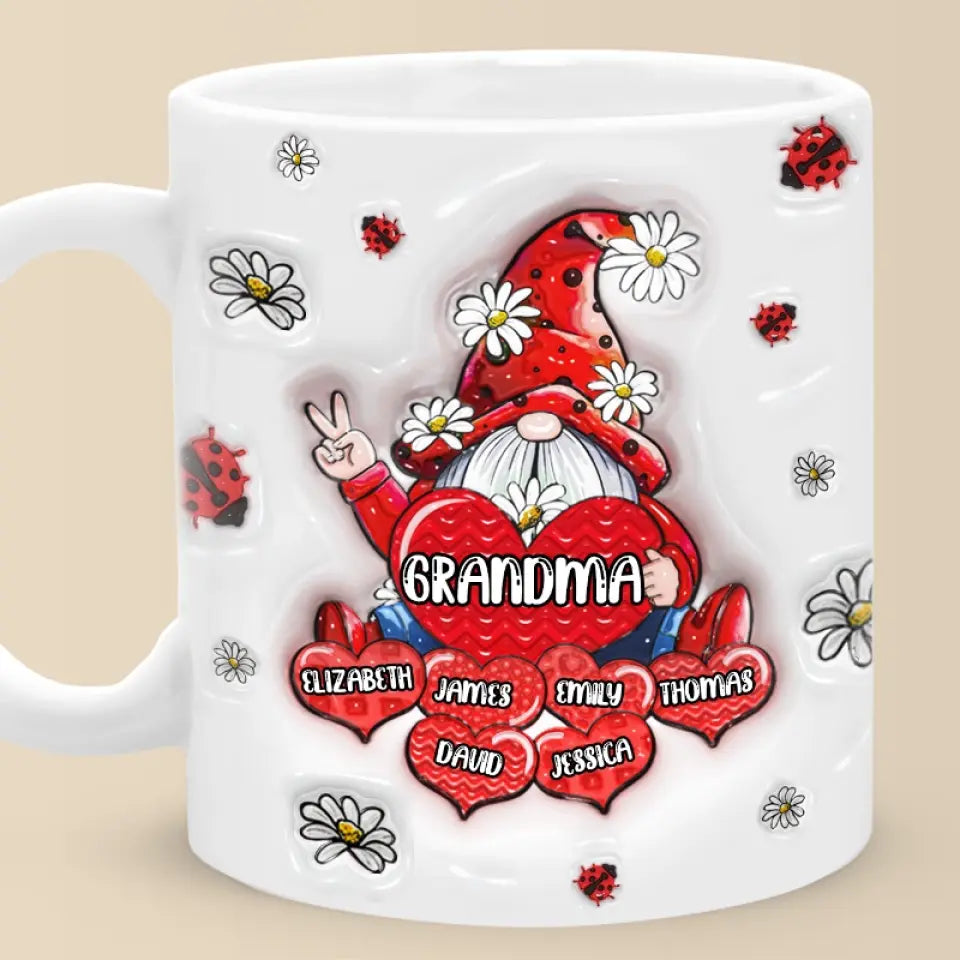 Discover Keep You In My Heart - Family Personalized Custom 3D Inflated Effect Printed Mug - Gift For Mom, Grandma