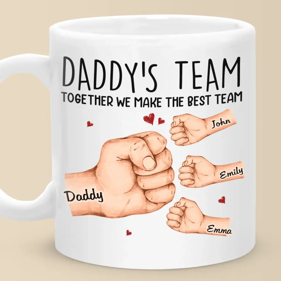 Discover Together We Make The Best Team - Family Personalized Custom Mug - Father's Day, Gift For Dad, Grandpa