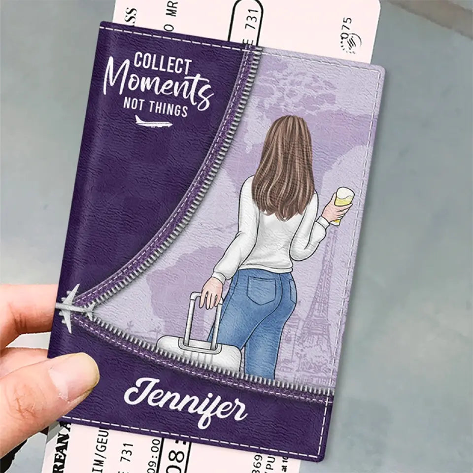 Discover It's Summertime, Let's Collect Moments - Travel Personalized Custom Passport Cover, Passport Holder - Holiday Vacation Gift, Gift For Adventure Travel Lovers