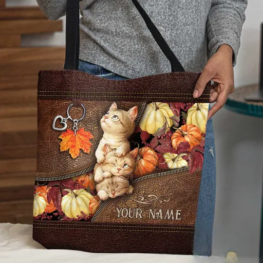 Discover Autumn Vibes - Cat Personalized Tote Bag