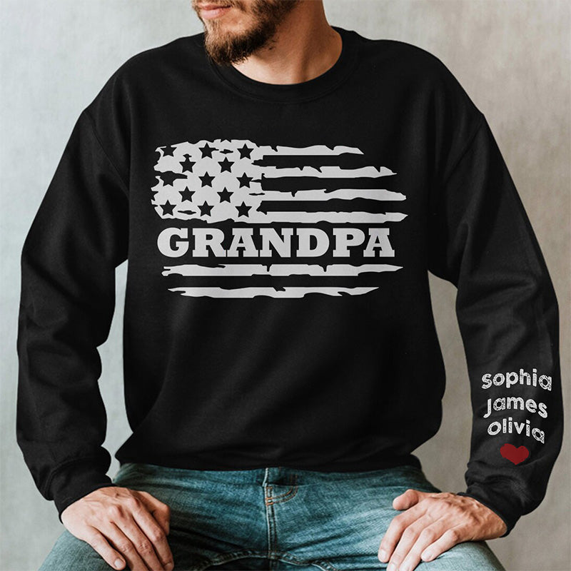 Discover Too Cool To Be Called Grandpa - Family Personalized Custom Unisex Sweatshirt With Design On Sleeve - Christmas Gift For Dad, Grandpa