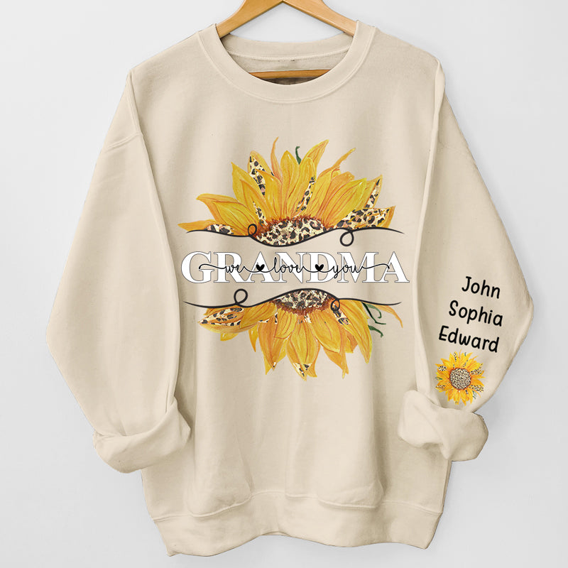 Discover Love My Grandma - Family Personalized Sweatshirt With Design On Sleeve - Gift For Grandma