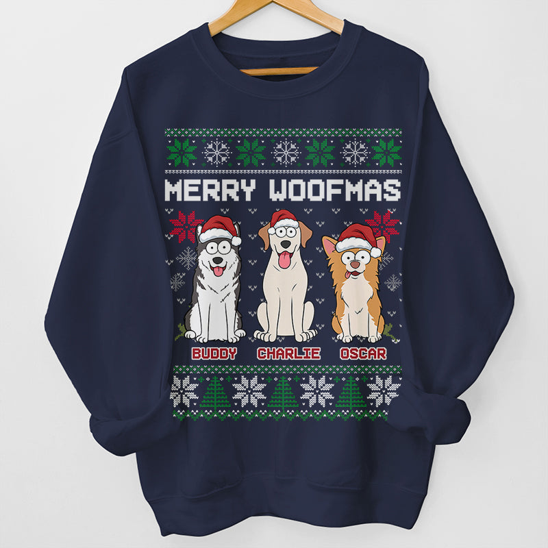 Merry Woofmas - Dog Personalized Sweatshirt - Christmas Gift For Pet Owners, Pet Lovers