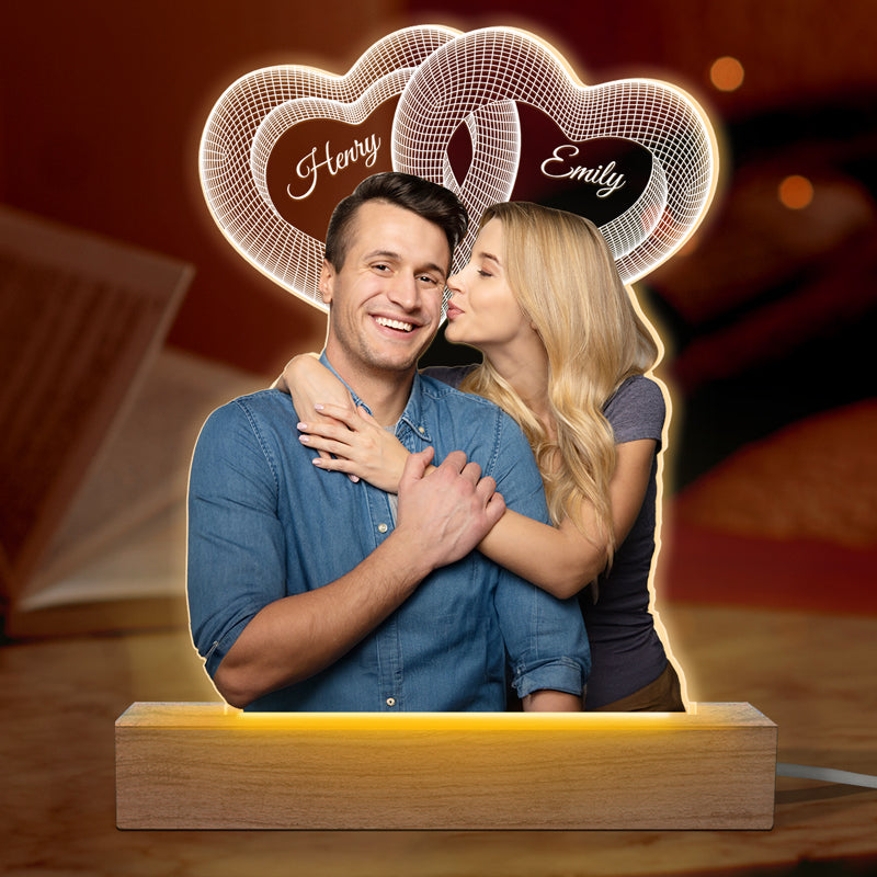 Custom Photo I Still Totally Want You To The End - Couple Personalized Custom Shaped 3D LED Light - Upload Photo Gift For Husband Wife, Anniversary