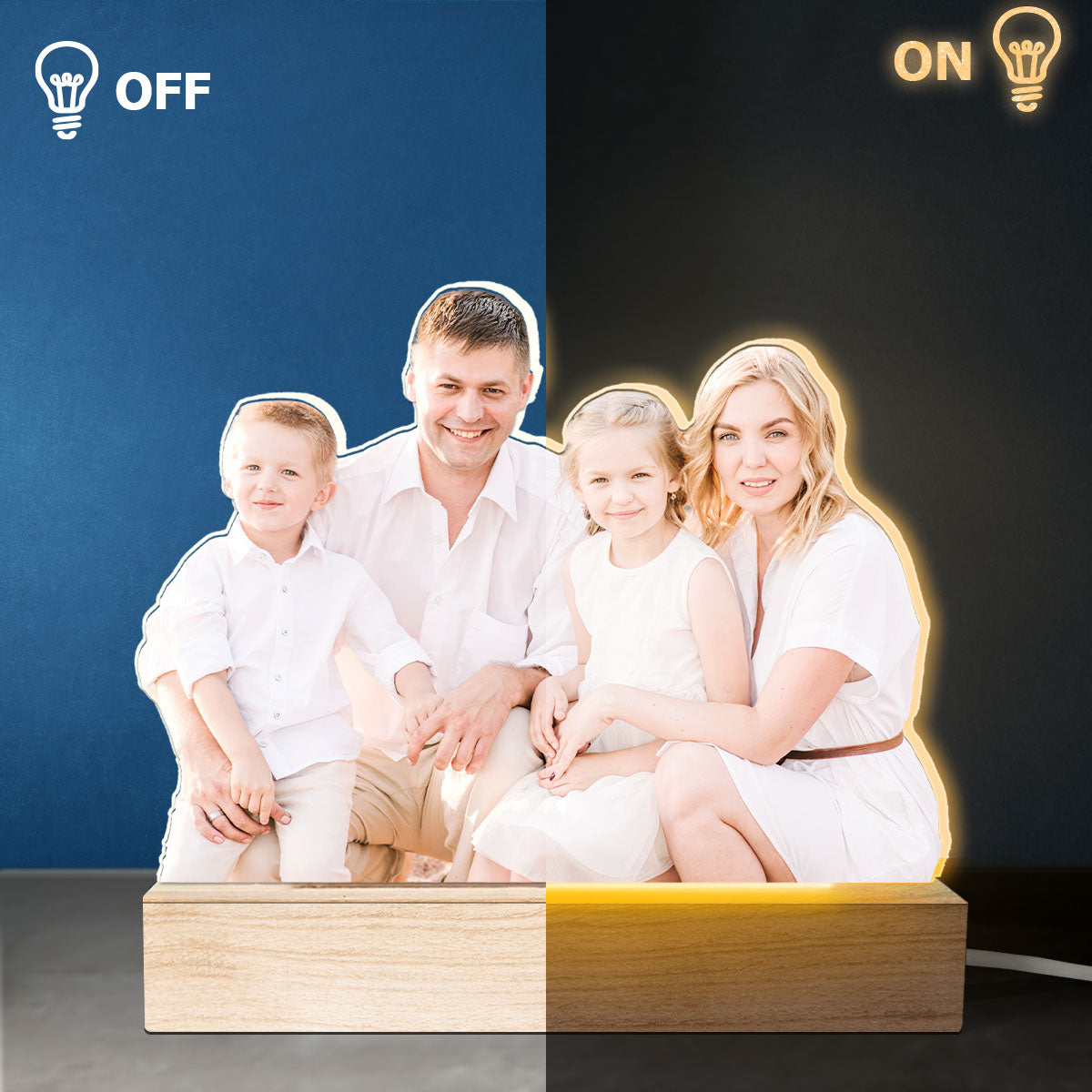 Custom Photo The Source Of My Greatest Joy - Family Personalized Custom Shaped 3D LED Light - Upload Photo Gift For Family Members