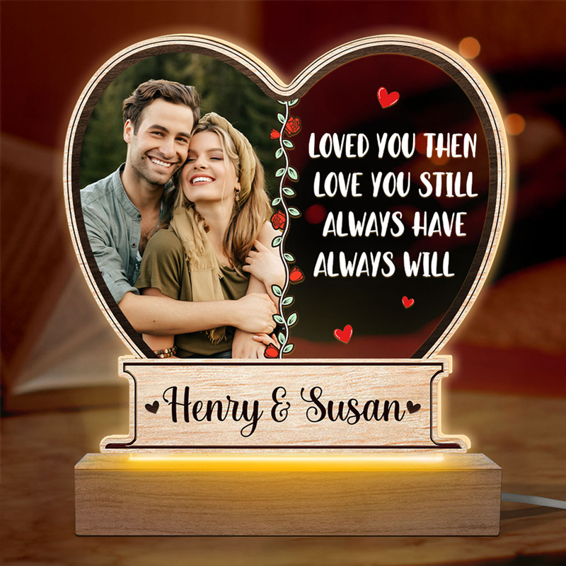 Discover Custom Photo Love You Then Love You Still - Couple Personalized Custom Shaped 3D LED Light - Gift For Husband Wife, Anniversary