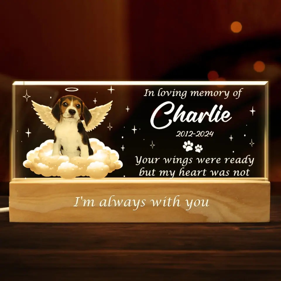 Discover Custom Photo Your Wings Were Ready - Memorial Personalized Custom Acrylic Letters 3D LED Night Light - Sympathy Gift For Pet Owners, Pet Lovers
