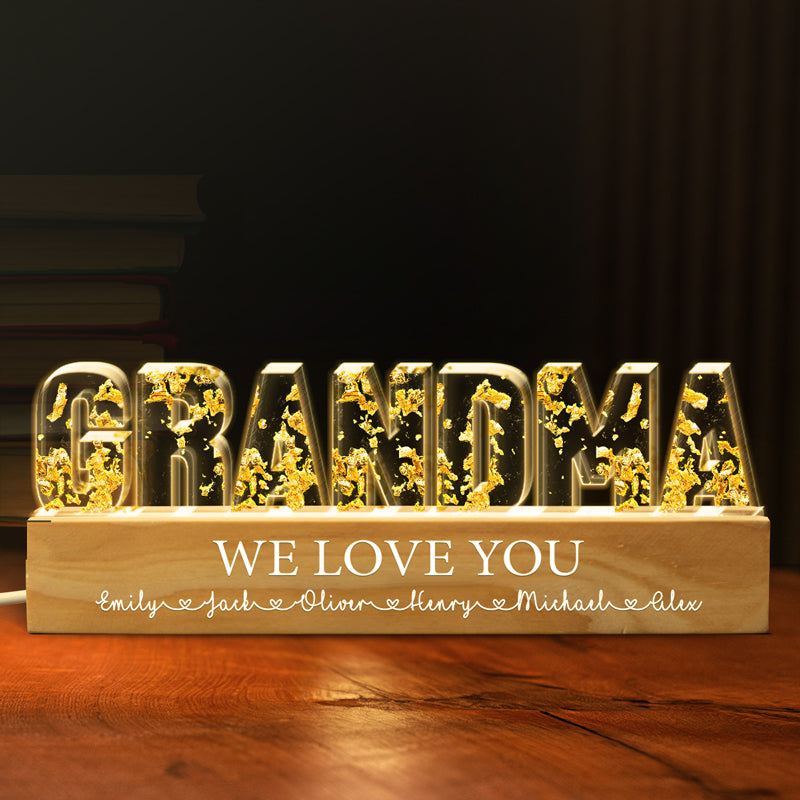We Love You Mom - Family Personalized Custom Acrylic Letters 3D LED Night Light - Mother's Day, Gift For Mom, Grandma