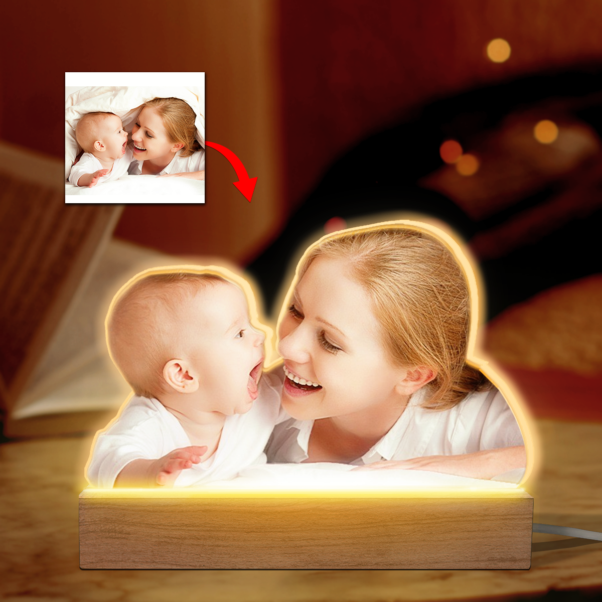 Discover Custom Photo You're Growing Up So Fast - Family Personalized Custom Shaped 3D LED Light - Upload Photo Gift For Kids