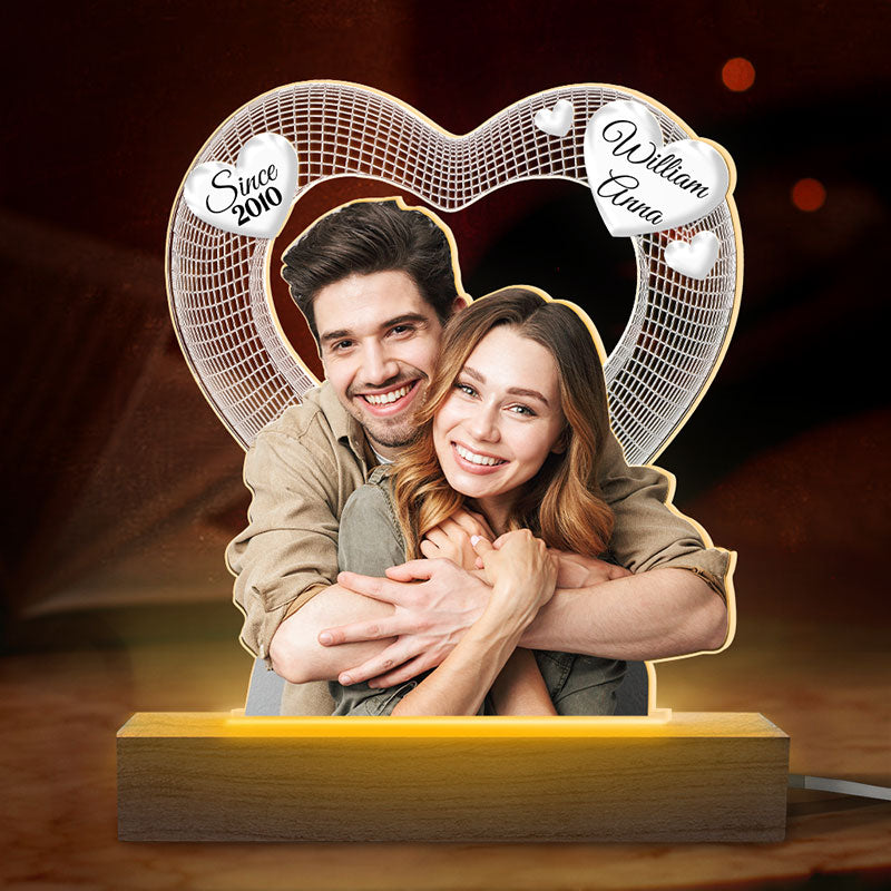 Discover Custom Photo I Love You - Couple Personalized Custom Shaped 3D LED Light - Upload Photo Gift For Husband Wife, Anniversary