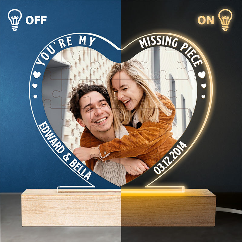 Custom Photo You're My Favorite Flavor - Couple Personalized Shaped 3D LED Light