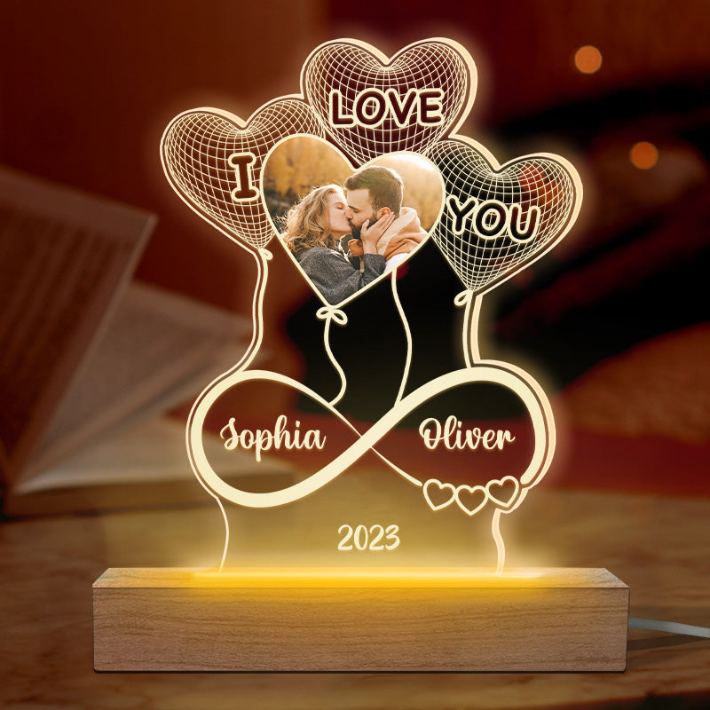 Discover Custom Photo To My Beautiful Soulmate - Couple Personalized Shaped 3D LED Light