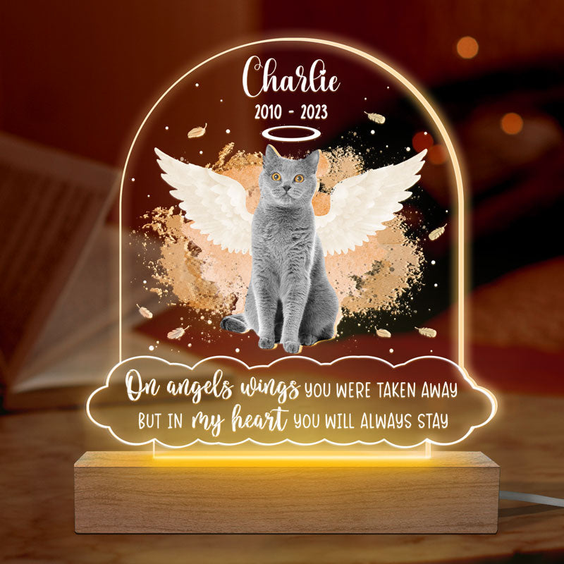 Discover Custom Photo In My Heart You Will Always Stay - Memorial Personalized Shaped 3D LED Light