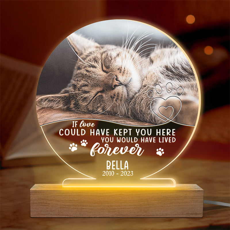 Discover Custom Photo If Love Could Have Kept You Here - Memorial Personalized Shaped 3D LED Light