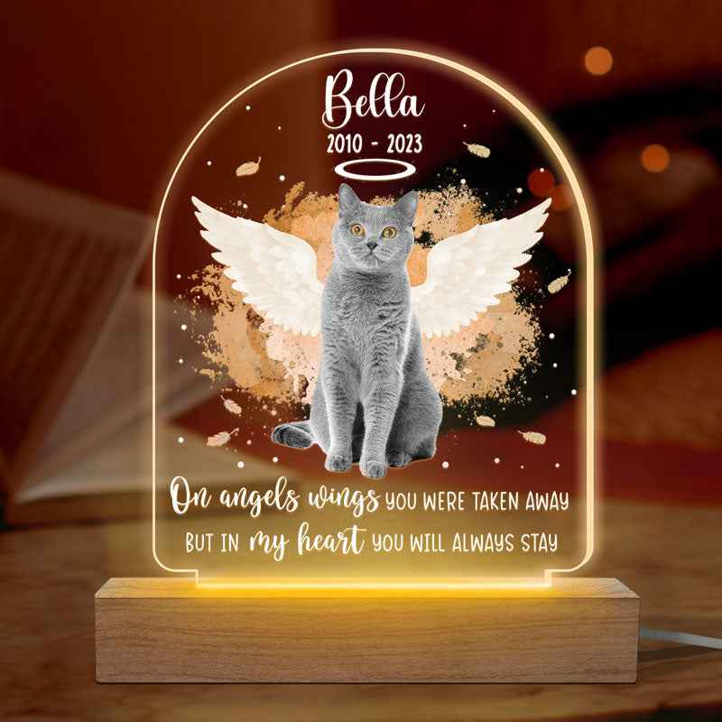 Discover Custom Photo You Always Stay In My Heart - Memorial Personalized Shaped 3D LED Light