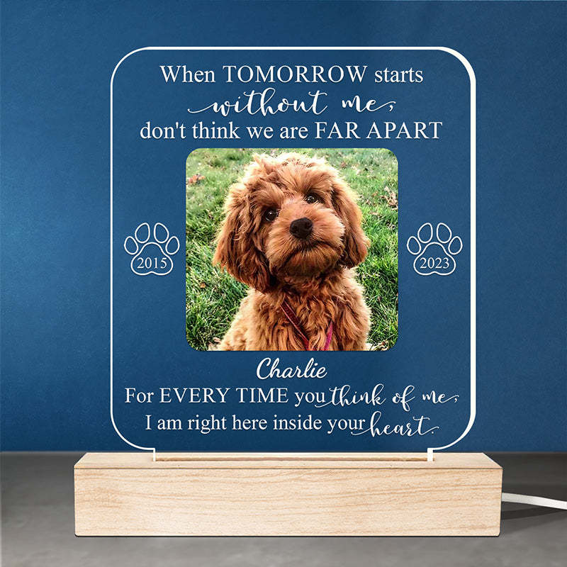 Custom Photo I'm Right Here Inside Your Heart - Memorial Personalized Shaped 3D LED Light