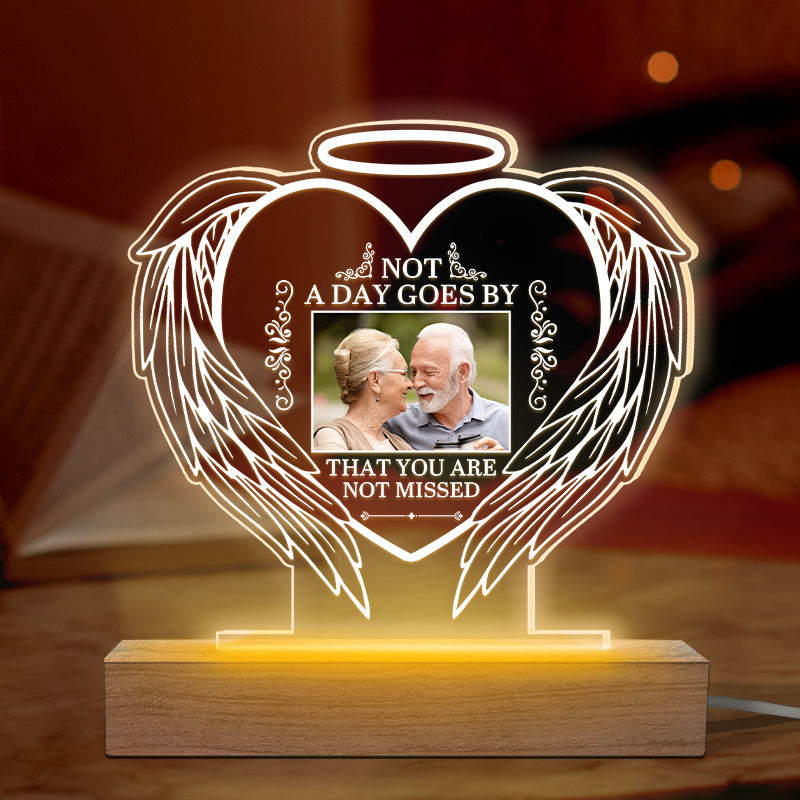 Discover Custom Photo Although You Cannot See Us We Are Always With You - Memorial Personalized Custom Heart Shaped 3D LED Light - Sympathy Gift For Family Members