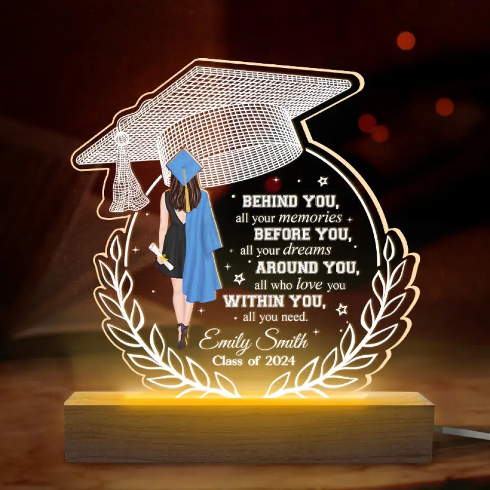 Discover Forever My Little Girl - Family Personalized Custom Shaped 3D LED Light - Graduation Gift For Family Members, Siblings, Brothers, Sisters