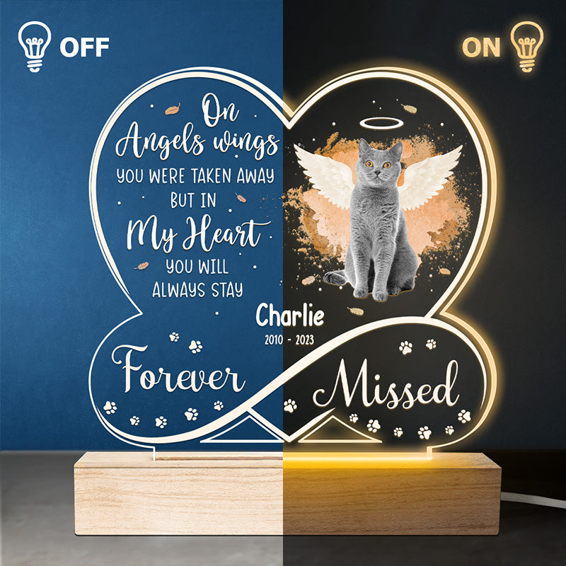 Custom Photo Forever Missed - Memorial Personalized Custom Infinity Heart Shaped 3D LED Light - Sympathy Gift For Pet Owners, Pet Lovers