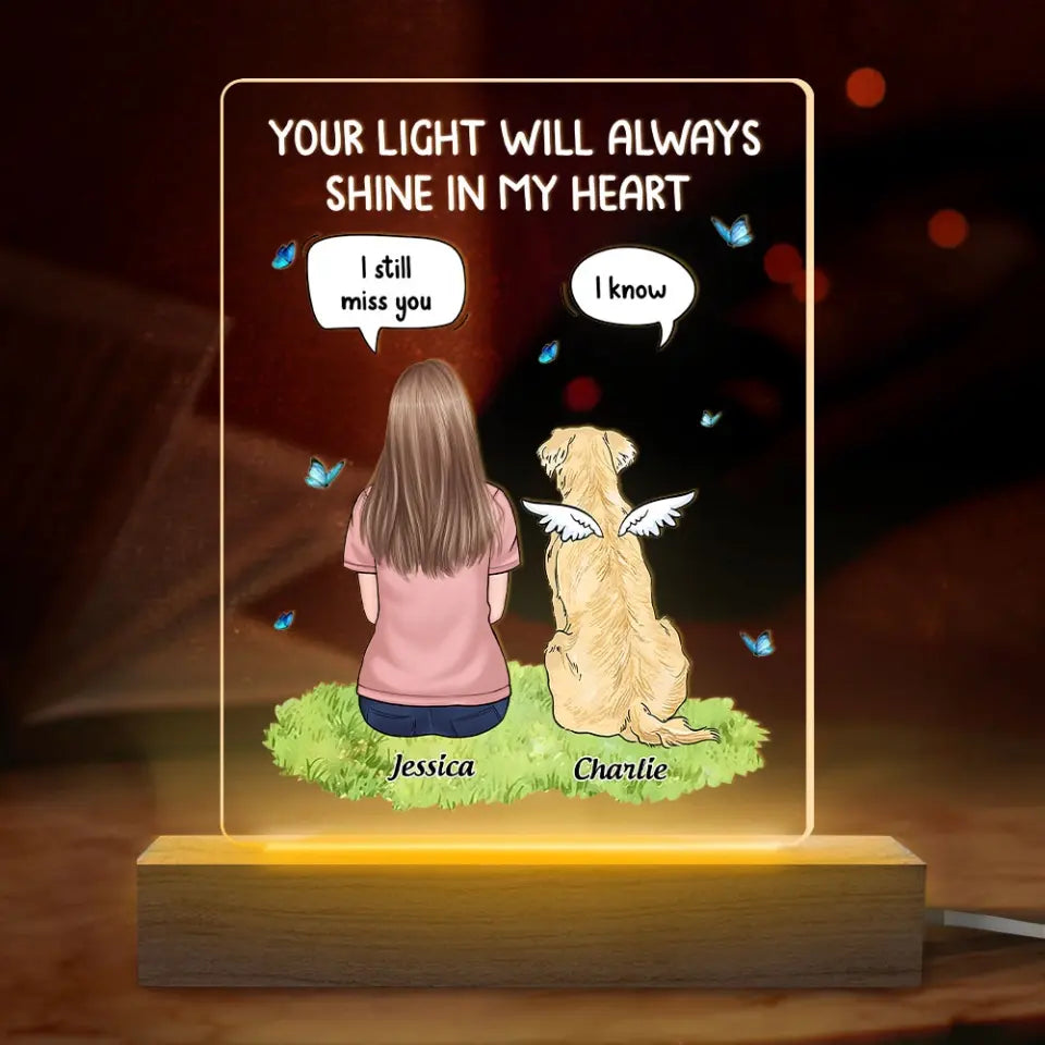 Discover Still Here Around You - Memorial Personalized Custom Shaped 3D LED Light - Sympathy Gift For Pet Owners, Pet Lovers
