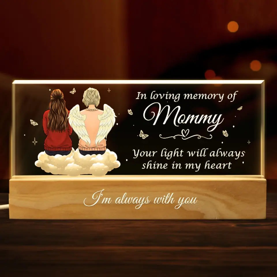 You May Be Gone From My Sight, But You Are Never Gone From My Heart - Memorial Personalized Custom Acrylic Letters 3D LED Night Light - Sympathy Gift For Family Members