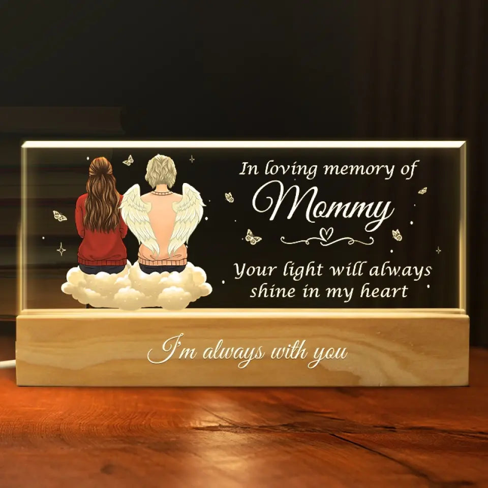 You May Be Gone From My Sight, But You Are Never Gone From My Heart - Memorial Personalized Custom Acrylic Letters 3D LED Night Light - Sympathy Gift For Family Members
