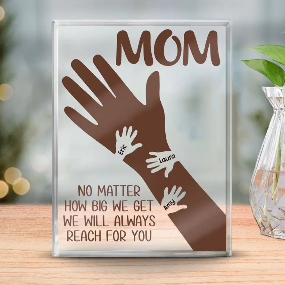 Discover Your Hand Holds Our Tiny Hearts - Family Personalized Custom Rectangle Shaped Acrylic Plaque - Gift For Mom, Grandma