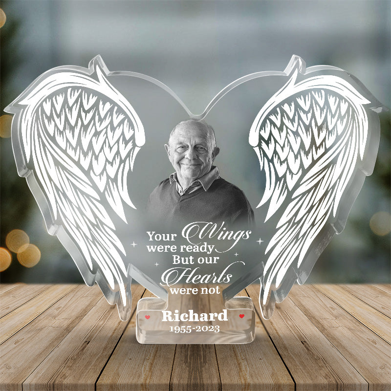 Discover Custom Photo Forever In Our Hearts - Memorial Personalized Custom Shaped Acrylic Plaque - Christmas Gift, Sympathy Gift For Family Members