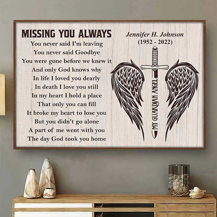 Missing You Always - Memorial Personalized Horizontal Poster - Sympathy Gift For Family