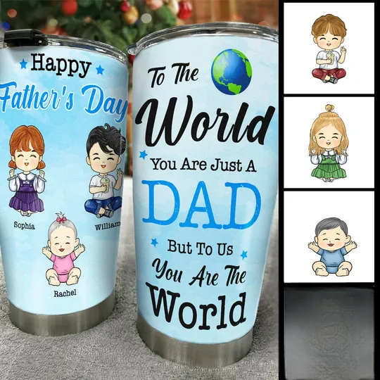 Discover To Us, You're The World - Personalized Tumbler - Gift For Dad, Gift For Father's Day