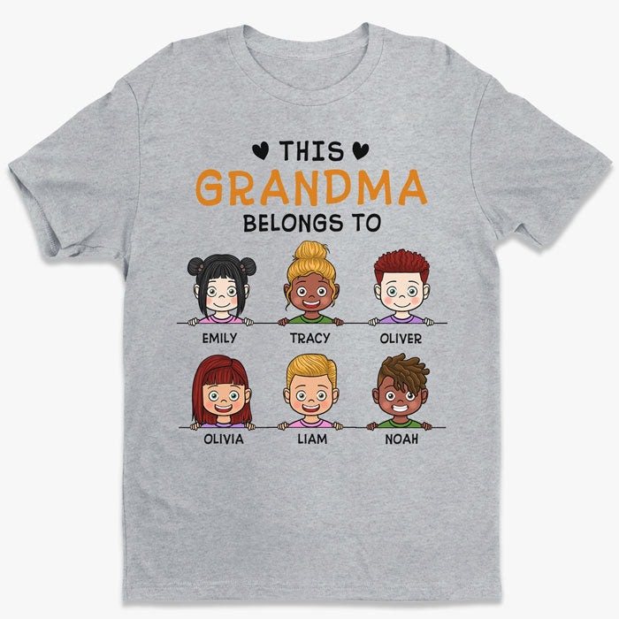 This Grandma Belongs To - Family Personalized Custom Unisex T-shirt, Hoodie, Sweatshirt - Birthday Gift For Mom, Grandma
