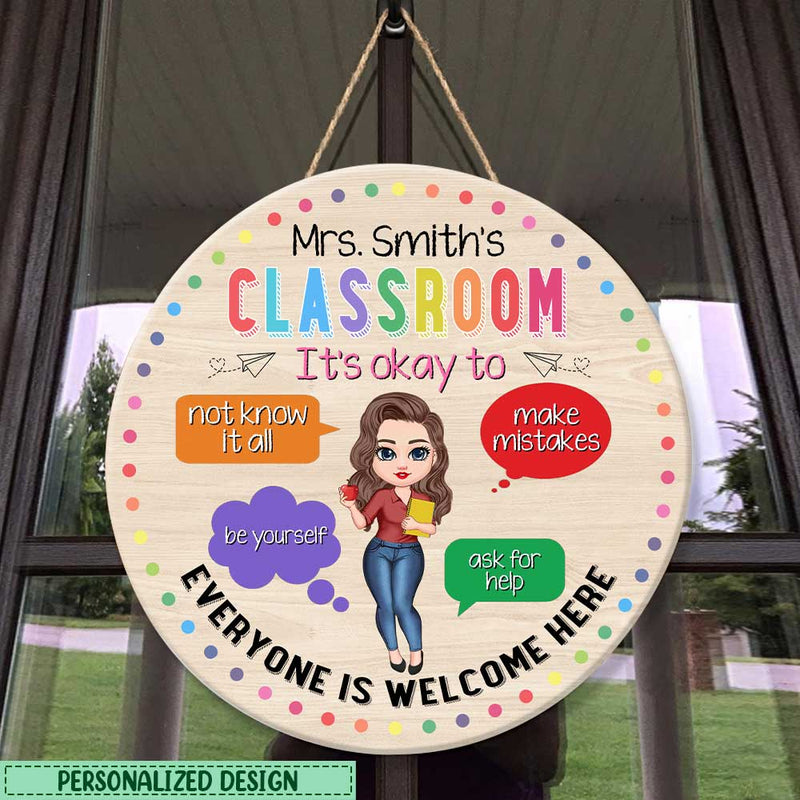 Discover In This Classroom Everyone Is Welcome Here Personalized Wood Sign Back To School Decor Gift For Classroom Teachers