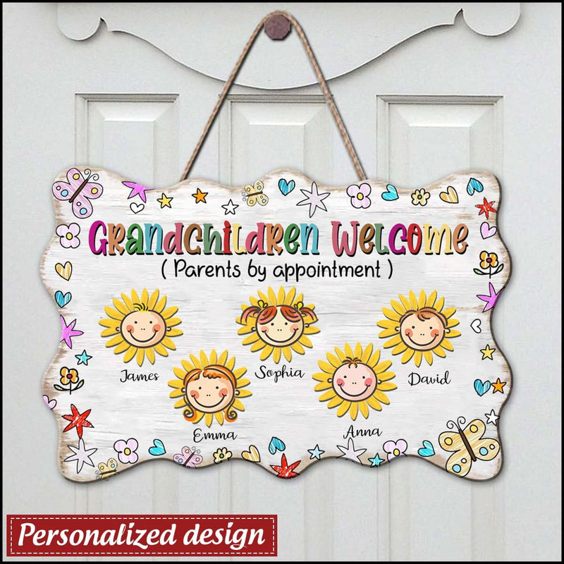 Discover Personalized Wood Sign - Grandkids Welcome Parents By Appointment - Gift For Family